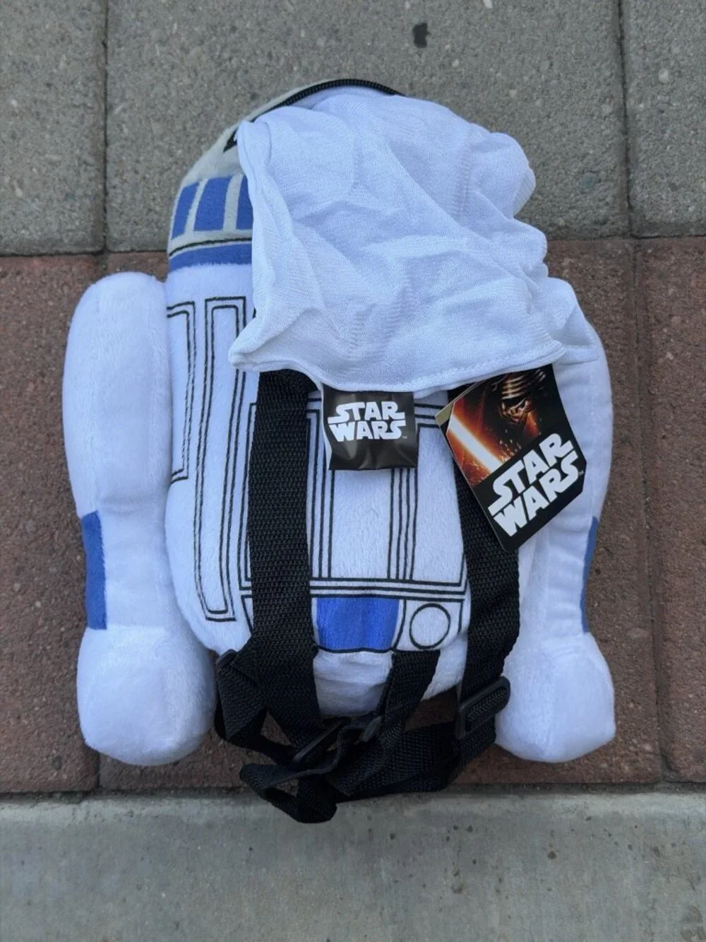 NWT Star Wars R2-D2 Plush Backpack White Blue